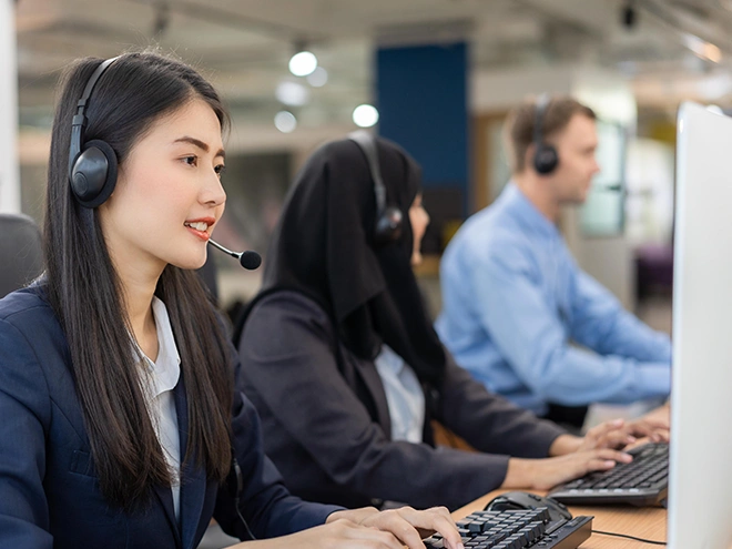 Smiling after-sales service staff