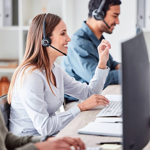 Staff providing after-sales support