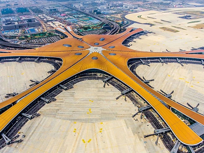 Beijing daxing international airport aerial view