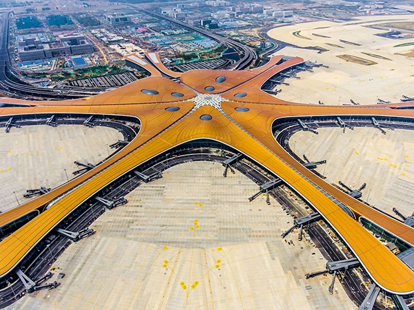Beijing daxing international airport aerial view