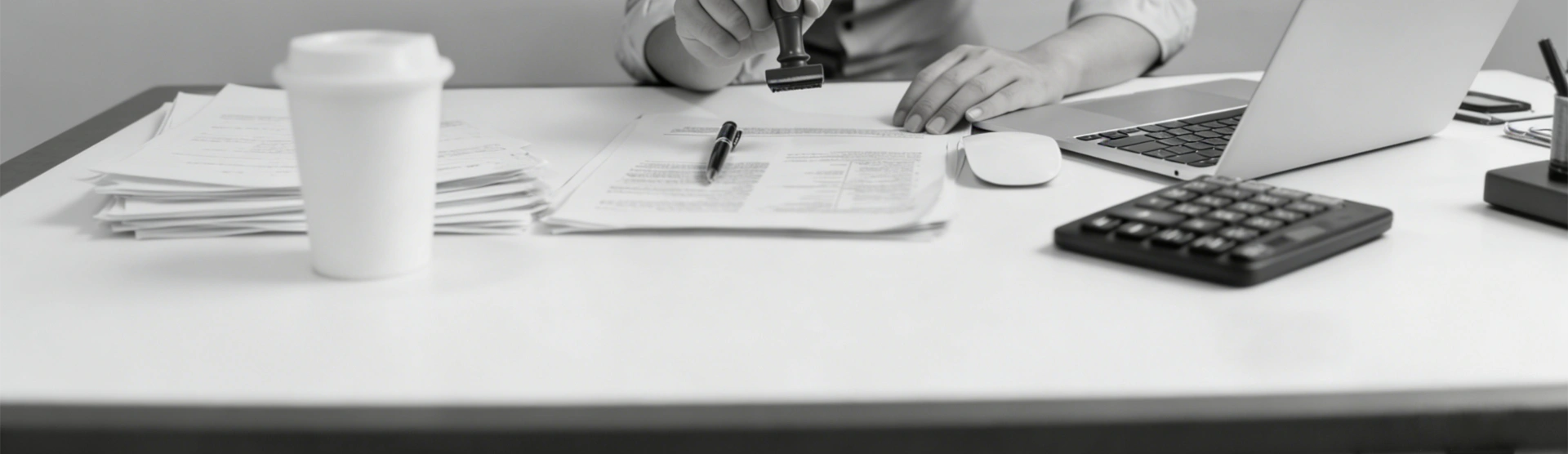 Staff are stamping documents.