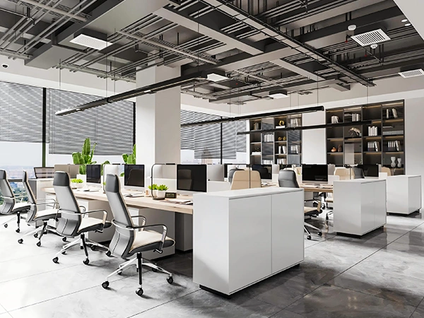 A quiet and clean office environment