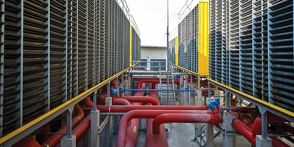 Fire protection pipelines outside a data center