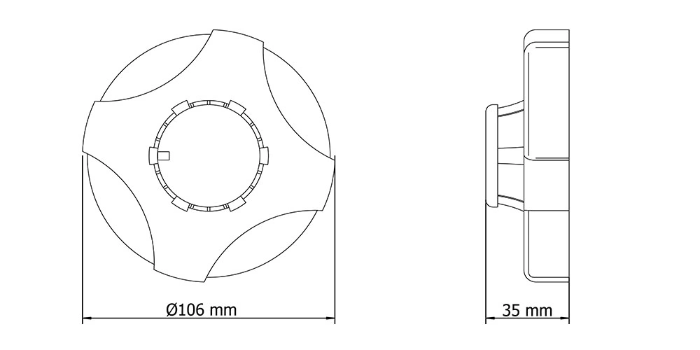 FHD1100 heat detector dimensions drawing