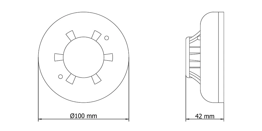 FHD751 heat detector dimensions