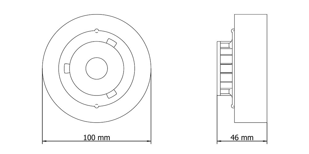FHD912 heat detector dimensions drawing