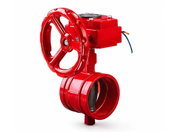 Fire protection butterfly valve on a white background