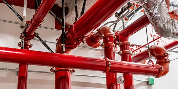 Installed fire protection piping