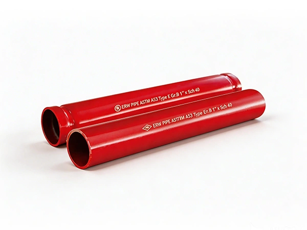 Fire protection piping on white background
