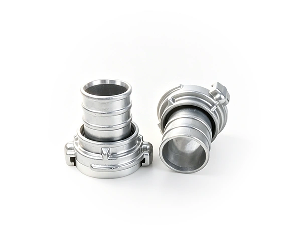 Russia GOST fire hose coupling on white background