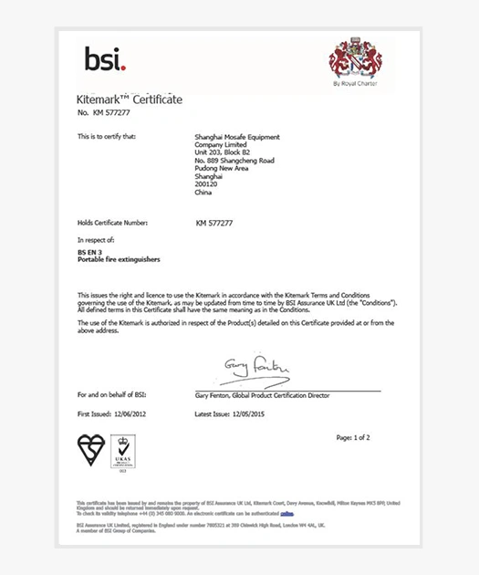 Kitemark certificate