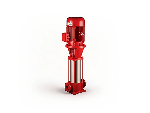 Multistage fire pump on white background