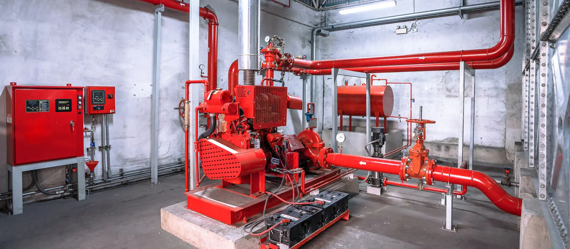 Fire protection system in a factory