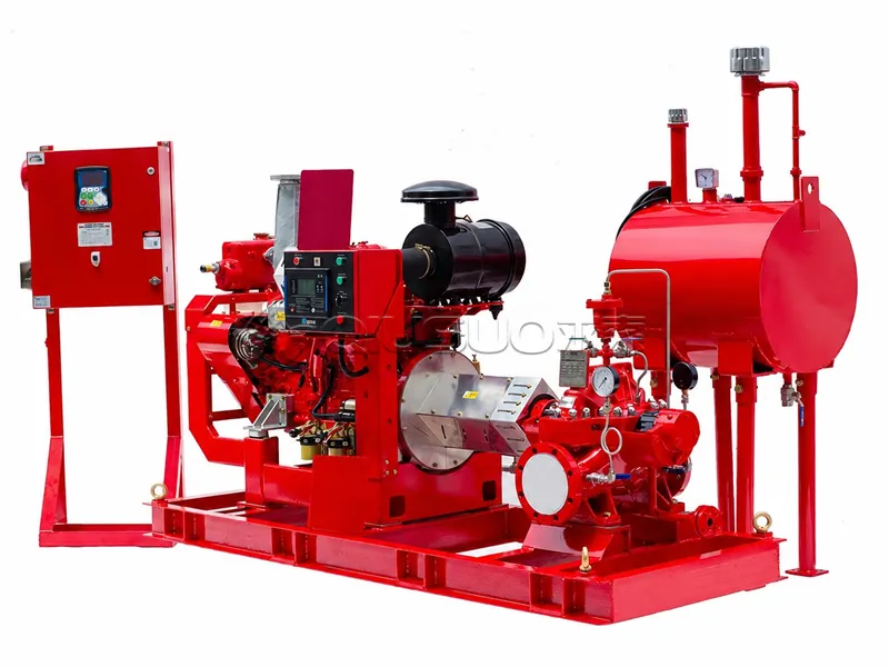 Split-case fire pump on a white background