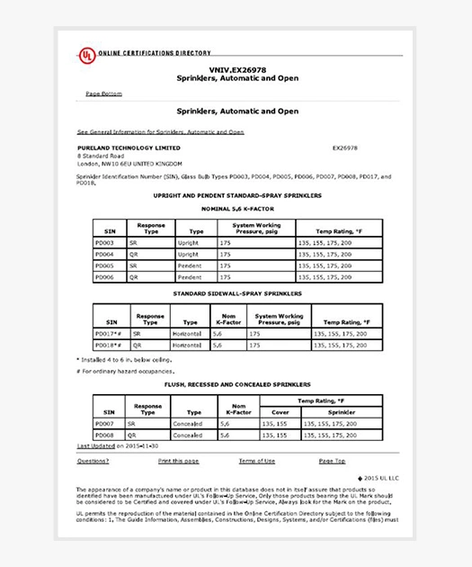 UL certification certificate