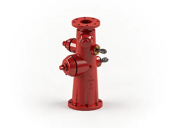 Wet barrel hydrant on white background