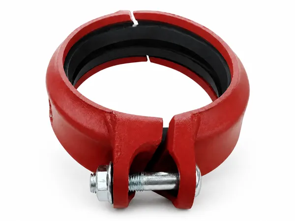 Angle pad coupling on white background